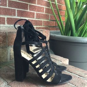 Leather Sam Edelman strapping heels 7M tie up